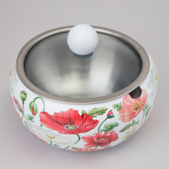 Сахарница с крышкой и ложкой «Белые маки» - Фото 1