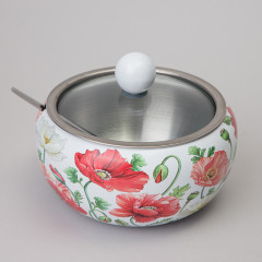 Сахарница с крышкой и ложкой «Белые маки» - Фото 5