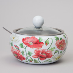 Сахарница с крышкой и ложкой «Белые маки» - Фото 6