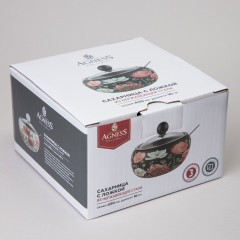 Сахарница с крышкой и ложкой «Белые маки» - Фото 7