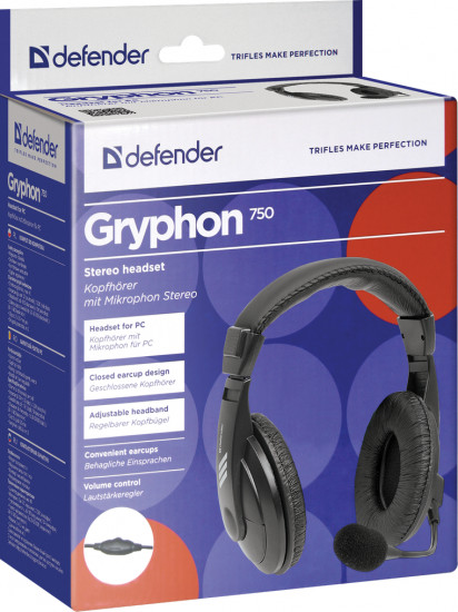 Наушники-гарнитура проводные Defender Gryphon 750