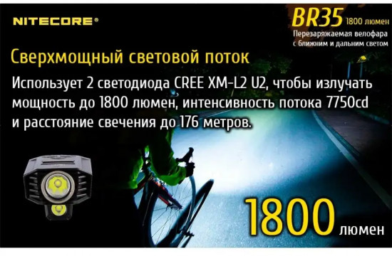 Фонарь велосипедный Nitecore BR35