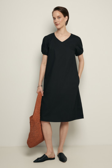 Платье А-силуэта с коротким рукавом