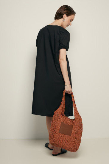 Платье А-силуэта с коротким рукавом