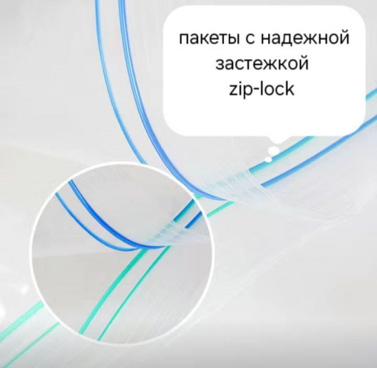 Набор пакетов для хранения продуктов с застежкой zip-look