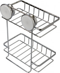 Полка настенная двухъярусная на присосках W6753-24 - Фото 2