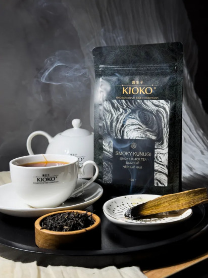 Чай черный дымный листовой «Smoky Kunugi»