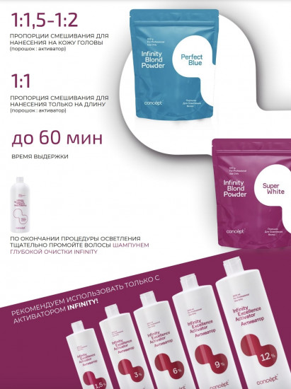 Порошок для осветления волос «Perfect Blue Lightening Powder»