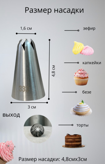 Насадка кондитерская №333