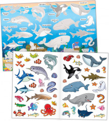 Многоразовые наклейки набор «В мире животных», А4, 2 шт. - Фото 3