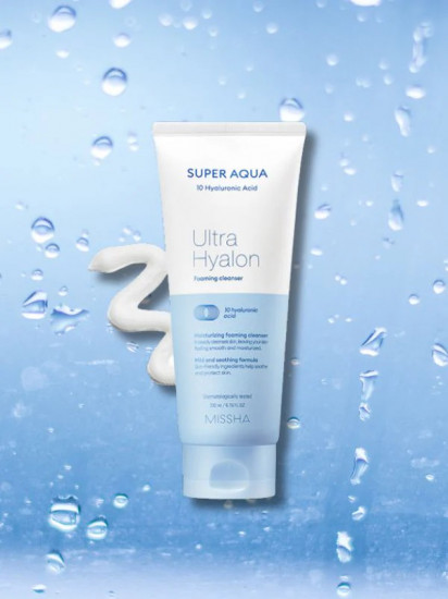 Увлажняющая пенка для умывания «Super Aqua Ultra Hyaluron Foaming Cleanser»