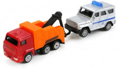 Набор машин «Эвакуатор КамАЗ и УАЗ Хантер» - Фото 1