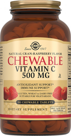 Таблетки жевательные с малиновым вкусом «Chewable Vitamin C Natural Cran-Raspberry Flavor. Витамин С»