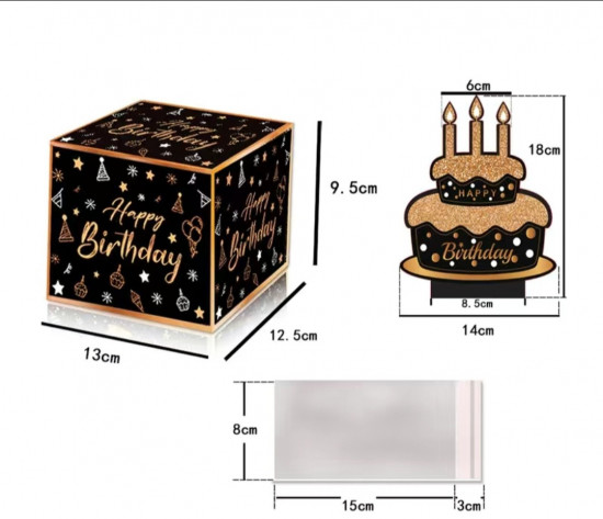 Коробка-сюрприз подарочная с вытягивающимися купюрами «Happy Birthday»