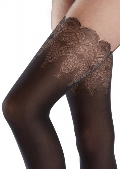 Колготки с имитацией чулок на ажурной резинке Flirty