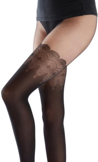 Колготки с имитацией чулок на ажурной резинке Flirty