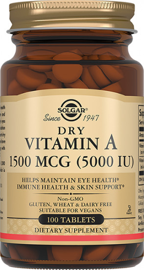 Таблетки «Dry Vitamin A. Сухой витамин А»