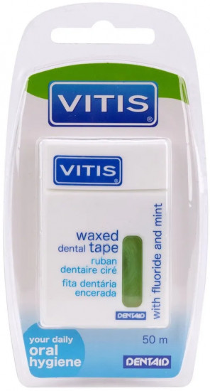 Нить межзубная «Vitis Waxed Dental Tape with Fluoride and Mint»