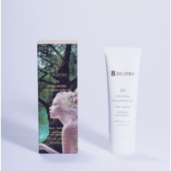 Охлаждающий солнцезащитный крем для лица SPF50+ PA++++ «8Dentro Uv Hyaluronic Collagen Sun Gel»