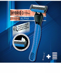 Станок для бритья с тремя сменными картриджами «Alpha» - Фото 7