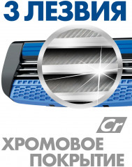 Станок для бритья с тремя сменными картриджами «Alpha» - Фото 2