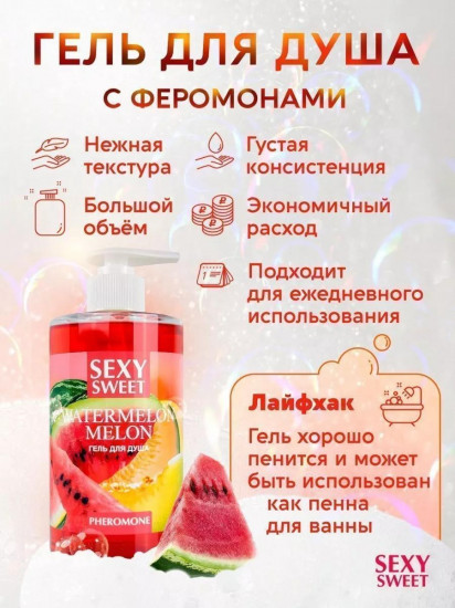 Гель для душа с феромонами «Арбуз дыня»