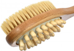 Щетка деревянная двусторонняя с импульсным массажером - Фото 2