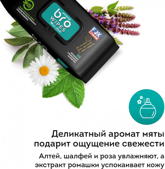Салфетки влажные смываемые «Bro»