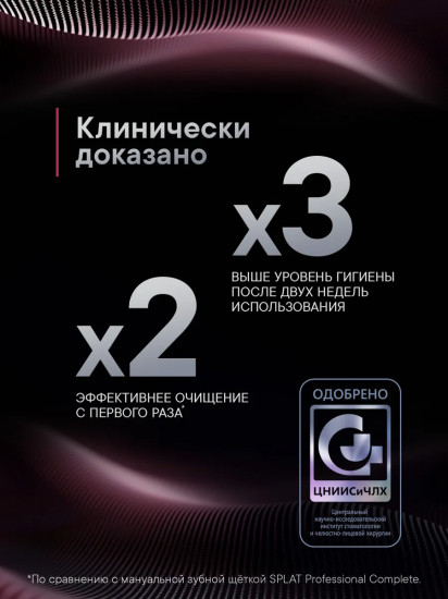 Электрическая звуковая зубная щетка со сменными насадками Splat S88