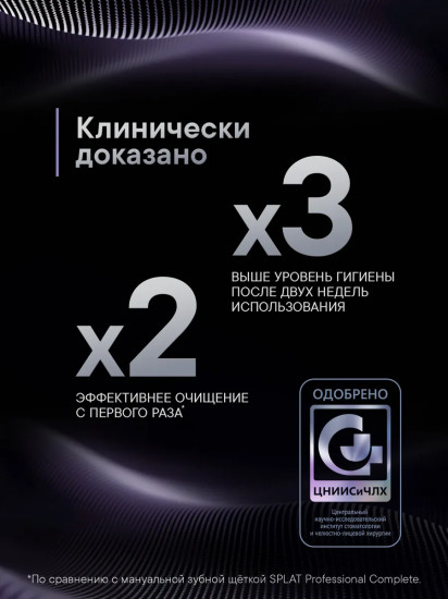 Электрическая звуковая зубная щетка со сменными насадками Splat S88