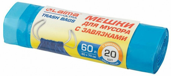 Мешки для мусора с завязками прочные