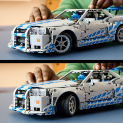 Конструктор Technic 42210 Двойной форсаж: автомобиль Nissan Skyline GT-R (R34). 2 Fast 2 Furious Nissan Skyline GT-R (R34) Car - Фото 9