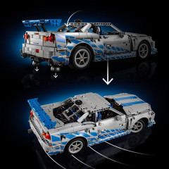 Конструктор Technic 42210 Двойной форсаж: автомобиль Nissan Skyline GT-R (R34). 2 Fast 2 Furious Nissan Skyline GT-R (R34) Car - Фото 11
