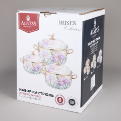 Набор кастрюль эмалированных с крышками «Irises» - Фото 1
