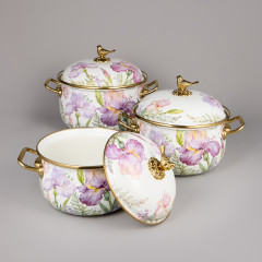 Набор кастрюль эмалированных с крышками «Irises» - Фото 5