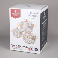 Набор кастрюль эмалированных с крышками «Apple Garden» - Фото 3