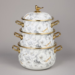 Набор кастрюль эмалированных с крышками «Apple Garden» - Фото 7