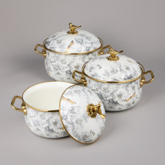 Набор кастрюль эмалированных с крышками «Apple Garden» - Фото 8