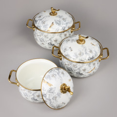 Набор кастрюль эмалированных с крышками «Apple Garden» - Фото 9