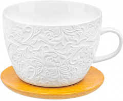 Чашка для капучино и кофе латте с бамбуковой подставкой «Лоза» - Фото 3