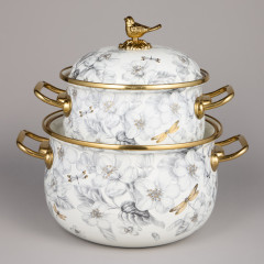 Набор кастрюль эмалированных с крышками «Apple Garden» - Фото 2