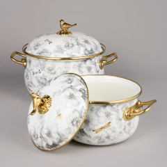 Набор кастрюль эмалированных с крышками «Apple Garden» - Фото 3