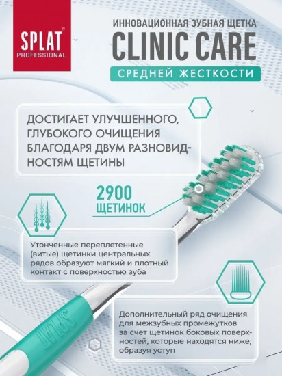 Зубная щётка с двухуровневой щетиной «Clinic Care»