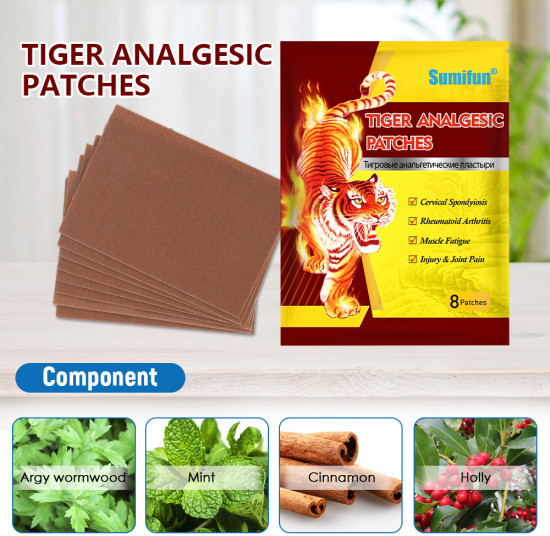 Обезболивающие тигровые пластыри для суставов и мышц «Tiger Analgesic Patches»