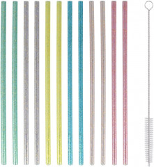 Набор трубочек для коктейлей многоразовых с ершиком «Блестки» - Фото 9