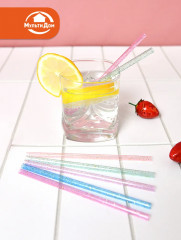 Набор трубочек для коктейлей многоразовых с ершиком «Блестки» - Фото 6