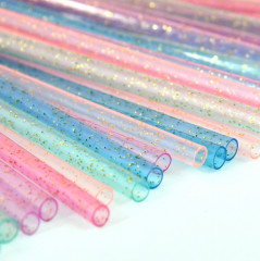 Набор трубочек для коктейлей многоразовых с ершиком «Блестки» - Фото 11