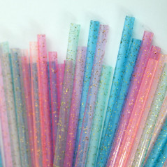 Набор трубочек для коктейлей многоразовых с ершиком «Блестки» - Фото 12