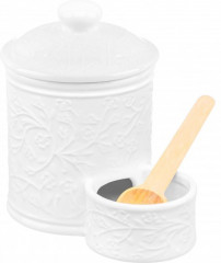 Банка для соли с деревянной ложкой «Веточки-цветочки» - Фото 6