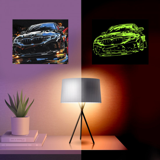 Картина по номерам «Чёрная машина BMW»